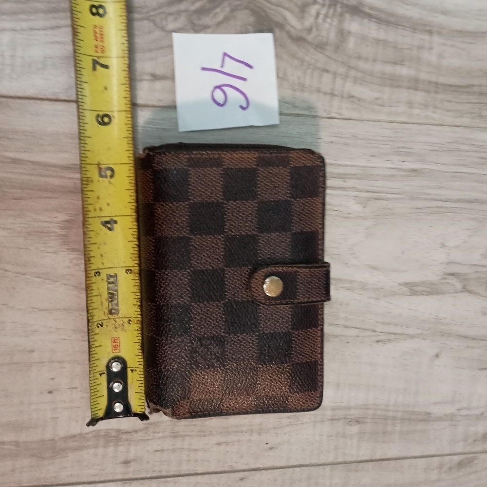 LOUIS VUITTON KISSLOCK DAMIER EBENE CANVAS CANVAS LEATHER BIFOLD WALLET - Picture 14 of 15